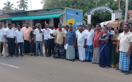அரூர்:கல்குவாரியை மூடக்கோரி ஆறு கிராம மக்கள் ஆர்ப்பாட்டம்