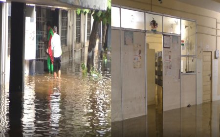 குளம் போல் காட்சி அளிக்கும் கொரட்டூர் இஎஸ்ஐ அலுவலகம், மருந்தகம்- மக்கள் அவதி