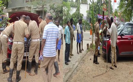 காரில் பதுங்கிய பாம்பை பிடிக்க முடியாமல் தீயணைப்பு வீரர்கள் திணறல்