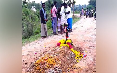சீர்காழி அருகே இறந்தவரின் உடல் சாலையில் புதைக்கப்பட்டதால் பெரும் பரபரப்பு