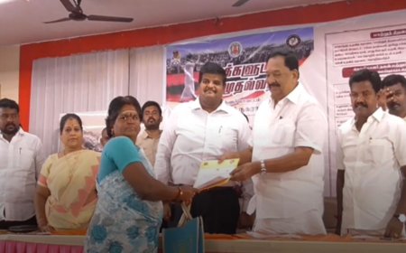 முதல்வர் சிறப்பு திட்ட முகாம் -அமைச்சர் காந்தி ஆய்வு