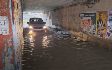 காஞ்சிபுரத்தில் ரயில்வே சுரங்கப்பாதையில் மழைநீர் தேக்கம்