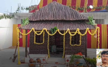 விவசாயத்தை நினைவுகூறும் வகையில் 3 டன் கரும்பினால் ஆன குடிசை