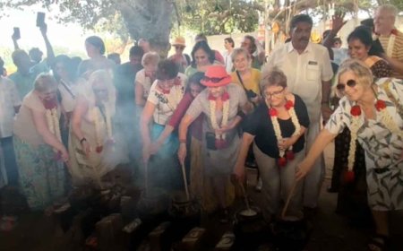 தஞ்சாவூரில் பொங்கலை கொண்டாடிய வெளிநாட்டினர்