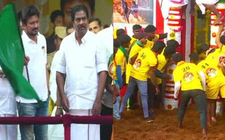 அலங்காநல்லூர் ஜல்லிக்கட்டு  - அமைச்சர் உதயநிதி துவக்கி வைப்பு