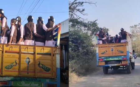 ஜவ்வாது மலைப்பாதையில் பள்ளி மாணவர்கள் ஆபத்தான பயணம்