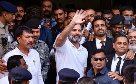 அமித்ஷா குறித்து அவதூறு பேச்சு-நீதிமன்றத்தில் ராகுல் காந்தி இன்று நேரில் ஆஜர்..!