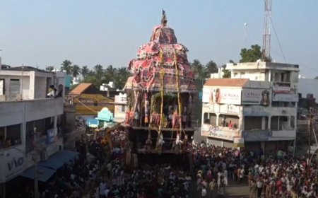 திருச்செந்தூர் சுப்பிரமணிய சுவாமி கோவிலில்  மாசித்திருவிழா தேரோட்டம் - விண்ணை முட்டிய அரோகரா கோஷம்