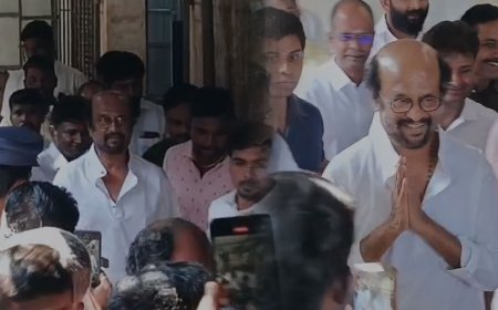 நம்ம ஊர்ல சூப்பர் ஸ்டார்..! ரஜினியை சூழ்ந்து கொண்ட ரசிகர்கள்... செல்ஃபி எடுத்து உற்சாகம்...