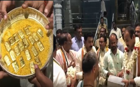 காணிப்பாக்கம் விநாயருக்கு 6 கிலோ தங்க பிஸ்கட்கள்..நன்கொடை அளித்த தீவிர பக்தர்கள்...