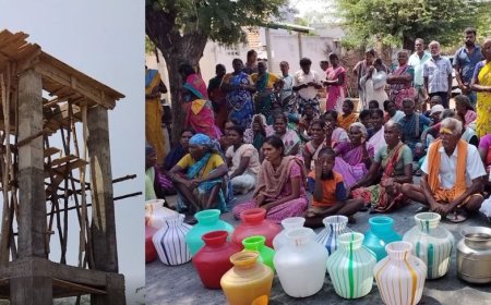 நீர்த்தேக்க தொட்டிக்கு தனிநபர் எதிர்ப்பு... காலி குடங்களுடன் கிராம மக்கள் போராட்டம்...