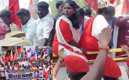 சிறுமி படுகொலைக்கு நீதி கேட்டு தொடரும் போராட்டம்... பேரிகார்டு மீது ஏறிய பெண்கள்...