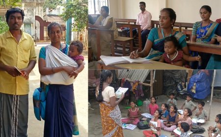 கைக்குழந்தையுடன் நாள்தோறும் கல்லூரிப்படிப்பு...  நரிக்குறவர் இனப்பெண்ணுக்கு அரசு உதவுமா?!