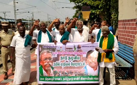 டெல்லி விவசாயிகள் போராட்டத்திற்கு ஆதரவு... திருவாரூரில் விவசாயிகள் ரயில் மறியல் போராட்டம்!