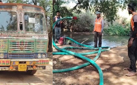 லாரியில் ஆற்று நீரை திருடிய வடமாநிலத்தவர்கள் கைது... விவசாயிகள் மகிழ்ச்சி...