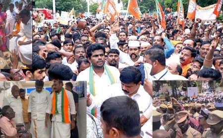 உதகையில் பாஜகவினர் மீது தடியடி...   அண்ணாமலை போராட்டம்...