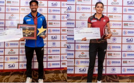 சிறந்த வீரர்- வீராங்கனைகளை கௌரவித்த இந்திய ஹாக்கி கூட்டமைப்பு.. விருது, பரிசுத்தொகை வழங்கி பாராட்டு..