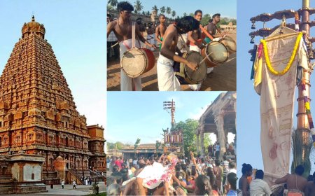 களைகட்டிய தஞ்சை பெரிய கோயில்... கொடியேற்றத்துடன் கோலாகலமாக தொடங்கிய சித்திரை பெருவிழா