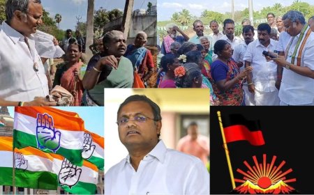 திமுகவை புகழ்ந்து காங்கிரஸை வாரிய பாட்டி.. சிரித்து சமாளித்த கார்த்தி சிதம்பரம்!