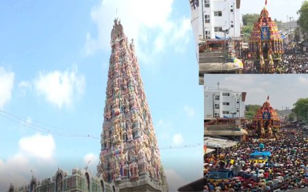 திருச்சி சமயபுரம் மாரியம்மன் கோயில் சித்திரை தேரோட்டம்..  லட்சக்கணக்கான பக்தர்கள் பங்கேற்பு