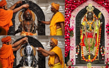 நாடு முழுவதும் ராமநவமி கோலாகலம்.. அயோத்தியில் பால ராமருக்கு சிறப்பு அபிஷேகம்..