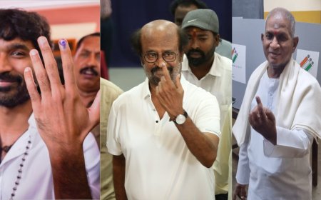 2024 Election: ரஜினி, தனுஷ், இளையராஜா… வரிசைக் கட்டி வாக்களித்த திரை பிரபலங்கள்!