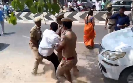 கோவை அருகே தேர்தல் களேபரம்.. உதவி ஆணையரின் சீருடை சட்டைப் பையை கிழித்த திமுக நிர்வாகி