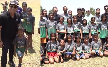 இளம் வீராங்கனைகளுக்கு ஊக்கம்..  மனைவியுடன் சச்சின் சர்ப்ரைஸ்..