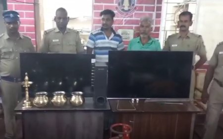 தலைமை ஆசிரியரிடம் செயின் பறிப்பு- தந்தை,மகன் கைவரிசை...