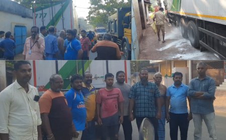 கண்டெய்னர் லாரியில் வந்த மீன் கழிவுகள்.. கேரள லாரியை மடக்கி பிடித்த நாதக தம்பிகள்..  அதிகாரிகள் அதிரடி