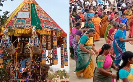 பட்டுக்கோட்டை காருடைய அய்யனார் கோயில் தேரோட்டம்...  தப்பாட்டம் ஆடி.. கும்மியடித்து வழிபட்ட பக்தர்கள்