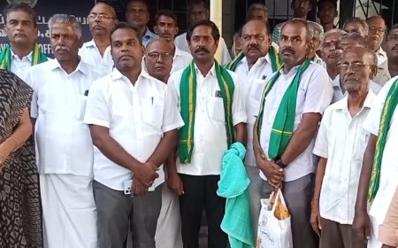 உயர்மின் கோபுரம் அமைக்க கையகப்படுத்திய நிலங்கள்... உரிய இழப்பீடு வழங்கக்கோரி 4 விவசாயிகள் உண்ணாவிரதம்... விவசாயிகள் சங்கம் எச்சரிக்கை...