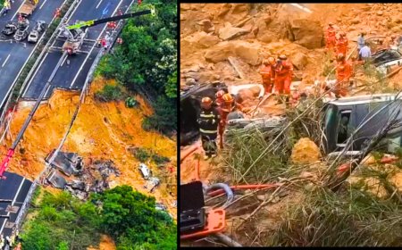 சாலை இடிந்து அடுத்தடுத்து கவிழ்ந்த வாகனங்கள்... 24 பேர் பலி.. சீனாவில் பரபரப்பு..