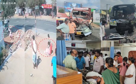 பதை பதைக்கும் சாலை விபத்து.. நெஞ்சை பதற வைக்கும் சிசிடிவி காட்சிகள்.. உயிர் தப்பிய பயணிகள்
