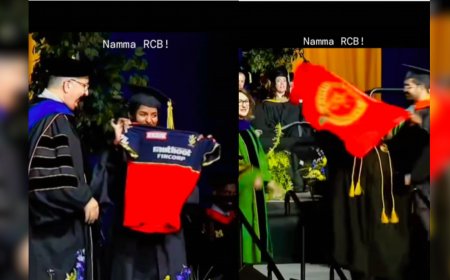 பட்டமளிப்பு விழாவில் RCB கொடி... அக்மார்க் ரசிகையின் நூதன பாராட்டு.. புகழும் நெட்டிசன்கள்..