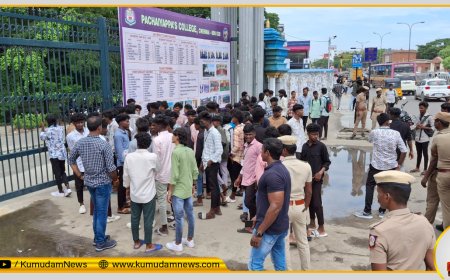 "பஸ் டே" கொண்டாட சென்ற மாணவர்கள்... நுழைவு வாயிலுக்கு பூட்டு போட்ட கல்லூரி முதல்வர்