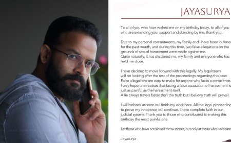 பாலியல் குற்றச்சாட்டு.. பிறந்த நாளில் மவுனம் கலைத்த ஜெயசூர்யா.. சட்டப்படி எதிர்கொள்வாராம்!