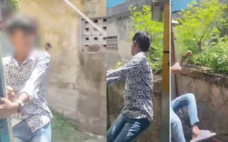 ஓடும் ரயிலில் சாகசம்; மின் கம்பத்தில் மோதி தூக்கியெறியப்பட்ட மாணவன் மருத்துவமனையில் அனுமதி....