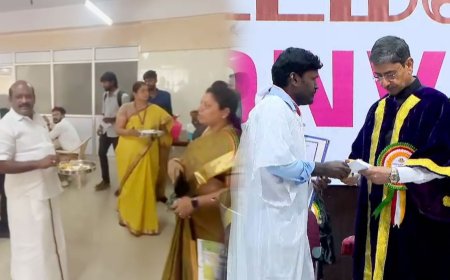 பட்டமளிப்பு விழாவில் ஆளுநரிடம் மனு- விடுதியை ஆய்வு செய்த அமைச்சர்