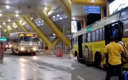 விட்றா ஏர்போட்டுக்கு பஸ்-அ..டாக்சி கிடைக்காமல் தவித்த பயணிகள்.. பிக்-அப் செய்ய விரைந்த அரசு பேருந்து