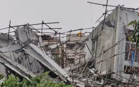 பெங்களூரு கனமழையில் இடிந்த கட்டிடம் - கட்டுமானத் தொழிலாளர்கள் ஒருவர் பலி..மீட்பு பணி தீவிரம்