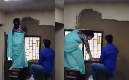 என்னங்க பண்றீங்க? மாட்டுச் சாணத்தை வகுப்பறையின் சுவரில் பூசிய கல்லூரி முதல்வரால் பரபரப்பு