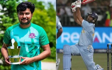 ஒரே ஓவரில் 6 சிக்ஸர்.. எலைட் லிஸ்டில் இணைந்தார் மனன் பஷீர்