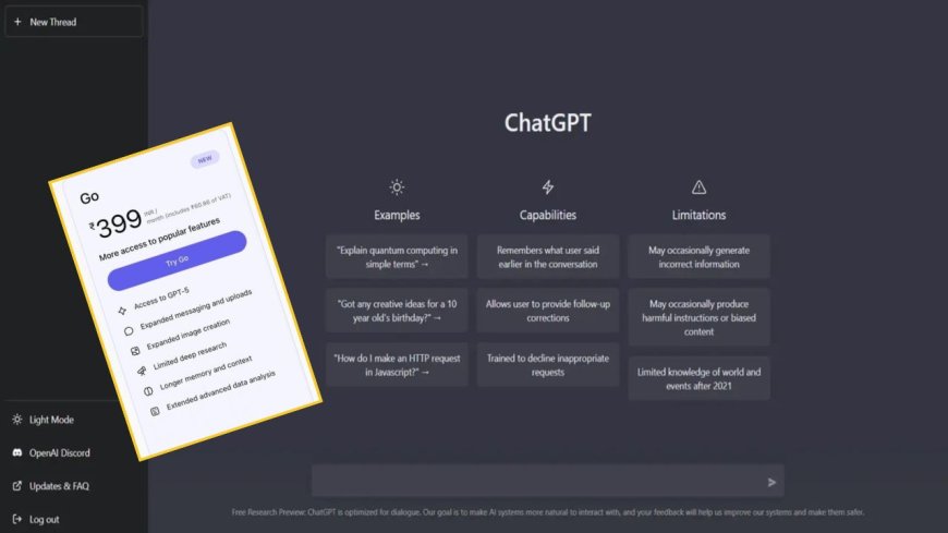 ChatGPT Go: இந்தியர்களுக்காக ரூ.399-ல் புதிய திட்டம் அறிமுகம்!