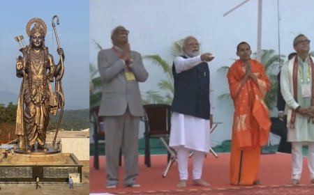 உலகிலேயே உயரமான 77அடி உயர ராமர் சிலை : பிரதமர் மோடி திறந்து வைத்தார்
