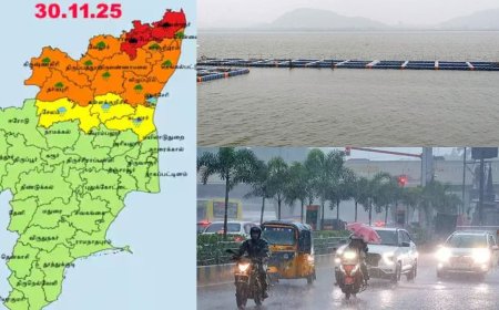 சென்னையை நெருங்கும் டிட்வா புயல் - 9 மாவட்டங்களுக்கு நாளை ஆரஞ்ச் அலர்ட் : 2 துறைமுகங்களில் 5 ம் எண் புயல் எச்சரிக்கை கூண்டு ஏற்றம்