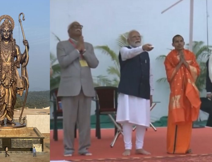 உலகிலேயே உயரமான 77அடி உயர ராமர் சிலை : பிரதமர் மோடி திறந்து வைத்தார்