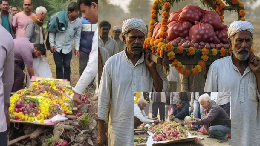 வெங்காயத்திற்கு இறுதி சடங்கு - விவசாயிகள் நுதன போராட்டம் 