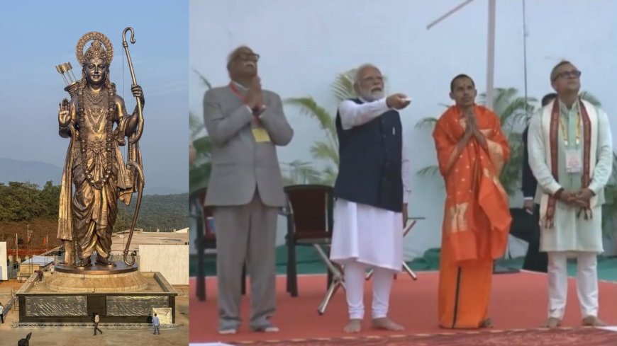 உலகிலேயே உயரமான 77அடி உயர ராமர் சிலை : பிரதமர் மோடி திறந்து வைத்தார்