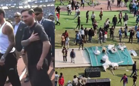 கொல்கத்தாவில் வன்முறை: மெஸ்ஸியை பார்க்க முடியாததால் ரசிகர் கொந்தளிப்பு 